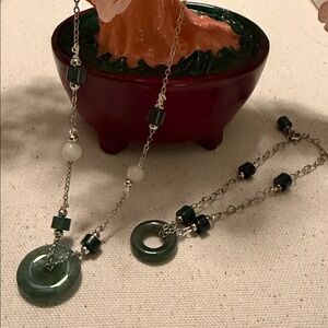 Elegant Jade Bracelet and Necklace Set